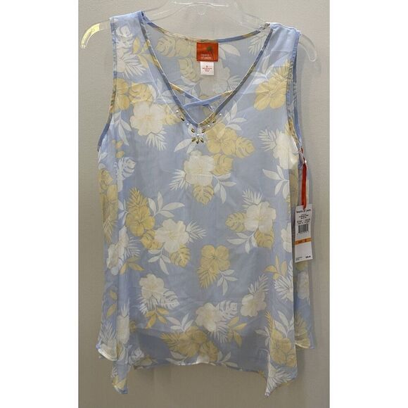 Hearts of Palm Sheer Lined Floral Tank Top NWT Size Small - Picture 1 of 3